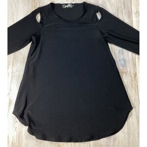 Sympli Black Cold Cut‎ Out Shoulder Top Women's 8 Business Casual Office